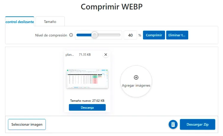 Compresor imágenes online 11zon