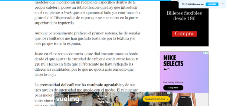 Anuncio intrusivo que empeora la experiencia de usuario