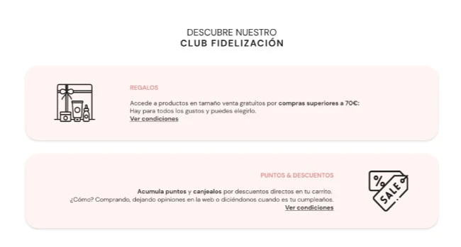 Banner club fidelidad tienda online cosmética