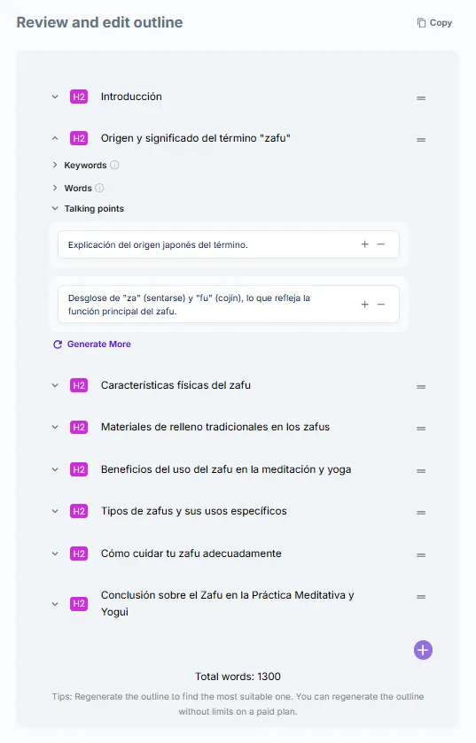 Generador de briefings SEO Junia