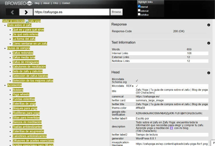Comprobación renderizado web con browseo