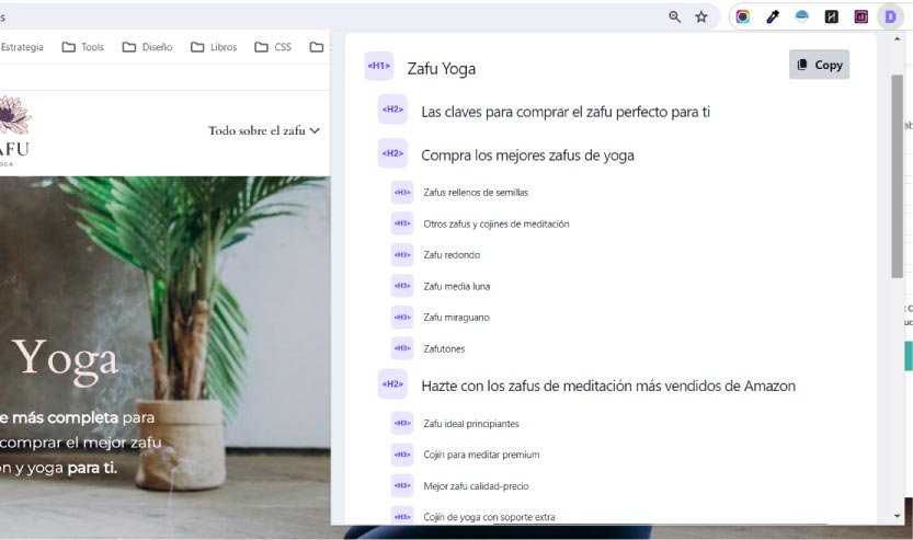 Herramienta ver encabezados seo (detailed seo extension)
