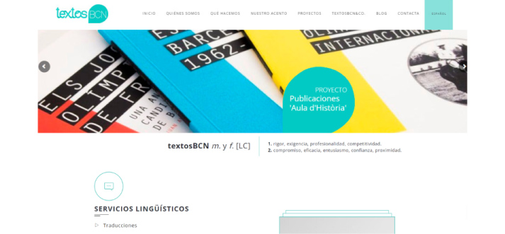 Antigua web TextosBCN sin optimizar para SEO