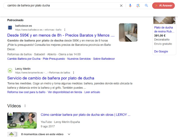SEO servicios bricolaje de Leroy Merlin