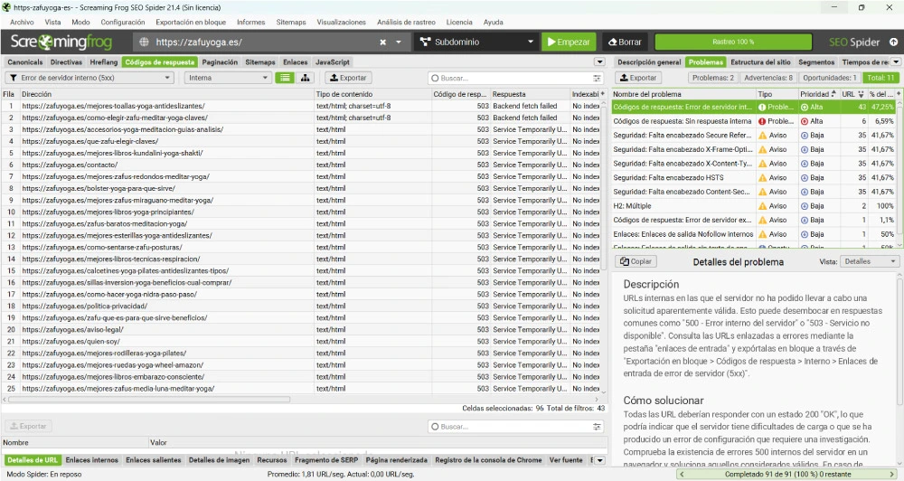 SEO técnico con Screaming Frog
