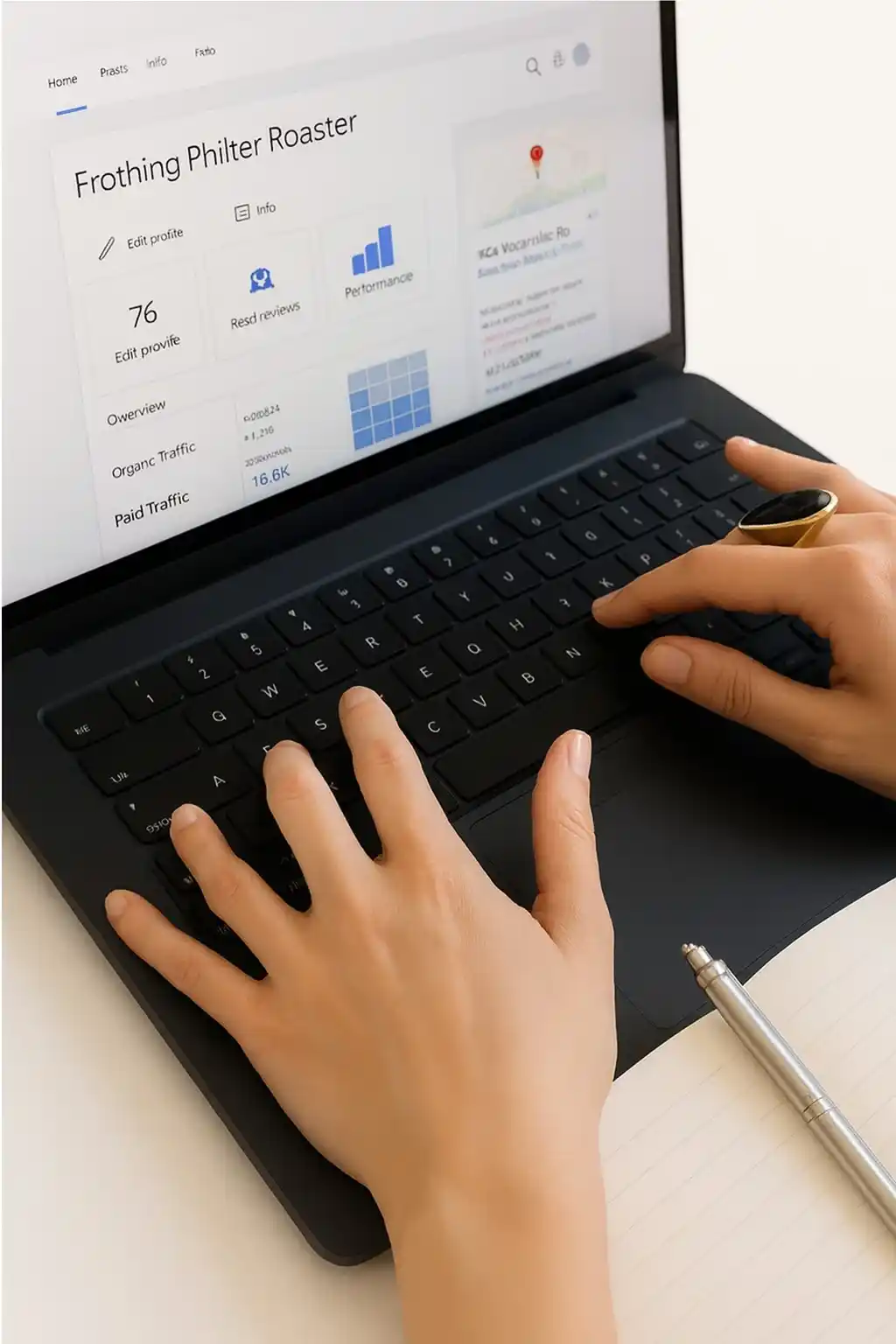 Consultora haciendo SEO y gestión de Google Business